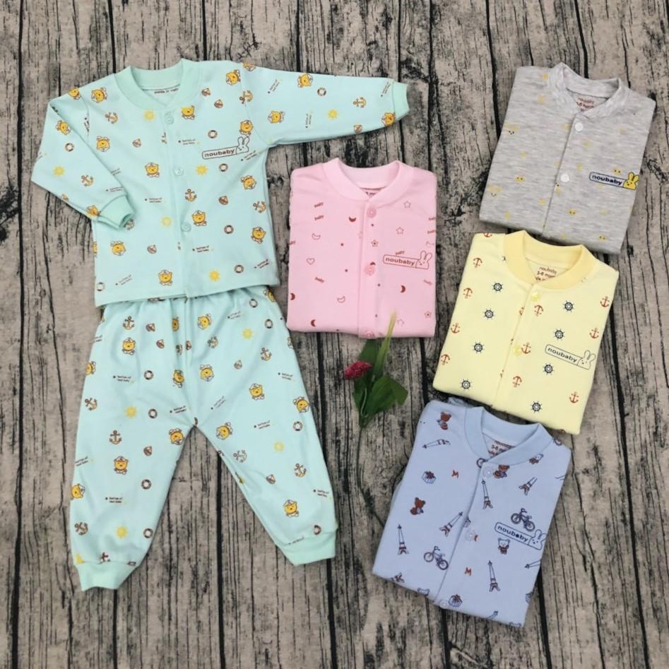 Bộ quần áo dài tay noubaby cho bé từ 0-15 tháng tuổi