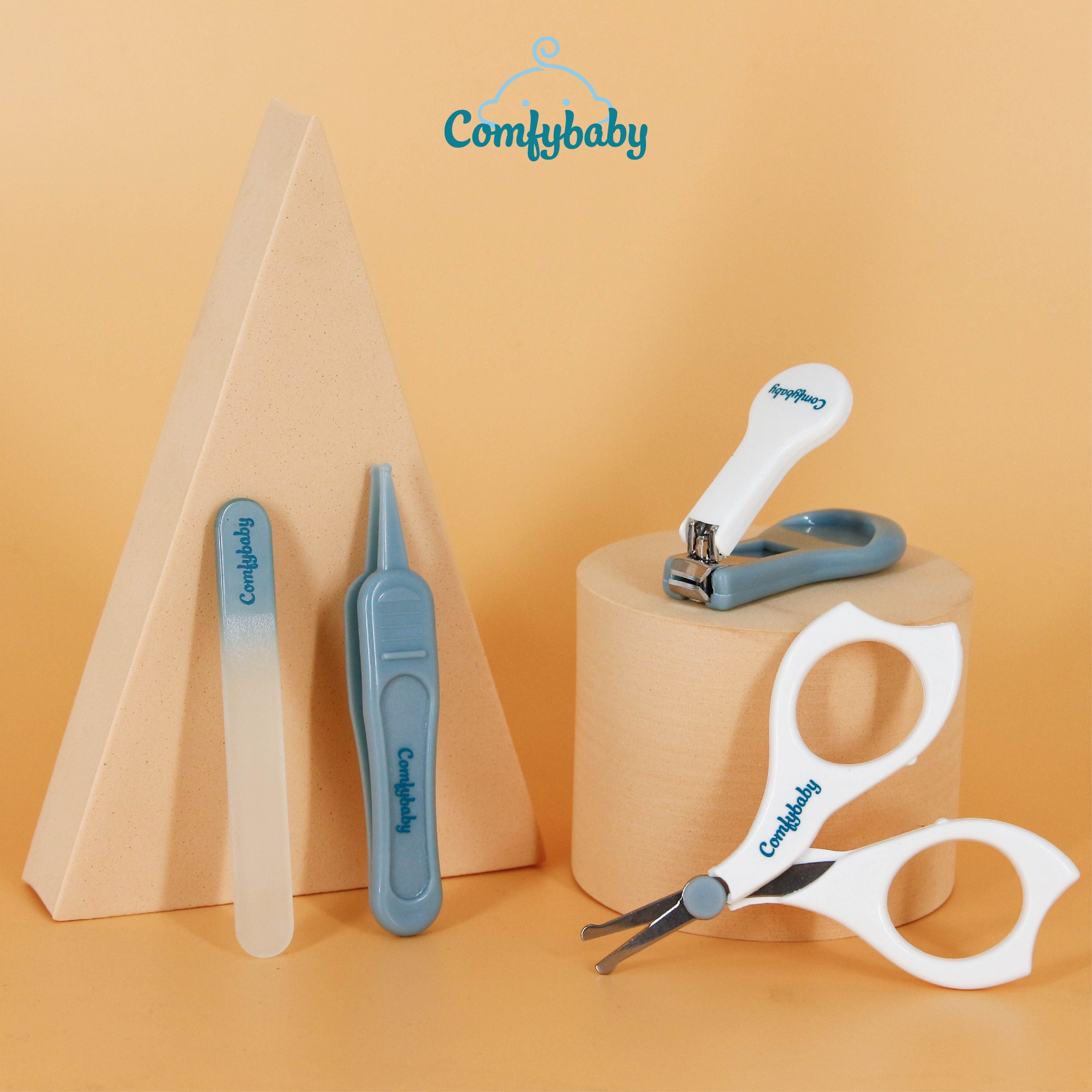Dụng cụ cắt móng tay cho bé 4 trong 1: bấm móng tay, dũa, nhíp, kéo an toàn tuyệt đối cho trẻ Comfybaby BM1