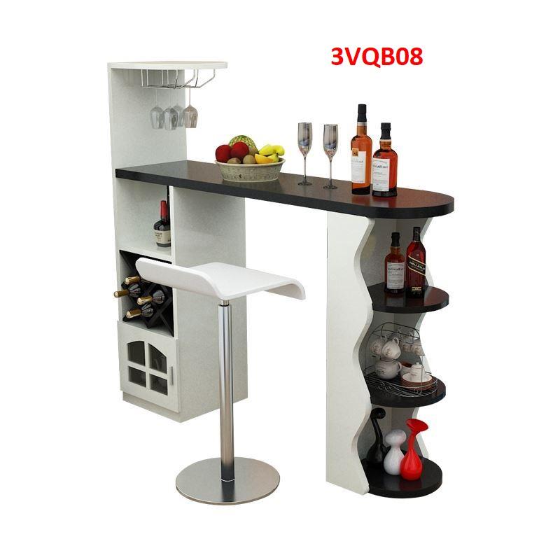 Quầy bar mini, quầy bar kiêm vách ngăn phòng khách nhà bếp 3VQB08