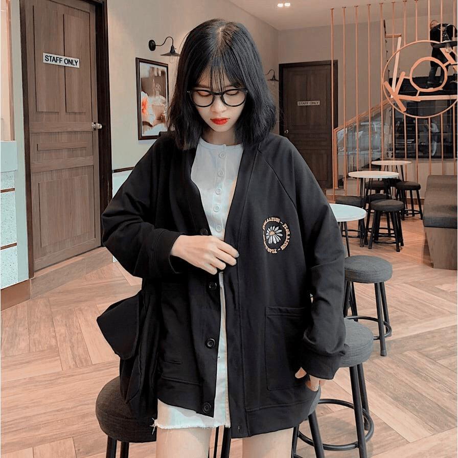 Áo khoác hoodies nỉ ngoại form to y hình 