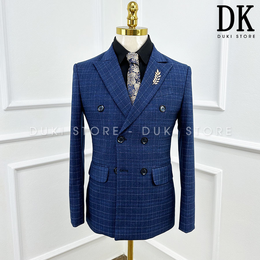 Bộ vest nam 6 cúc màu xanh thanh lịch DKE0086 - DUKI STORE