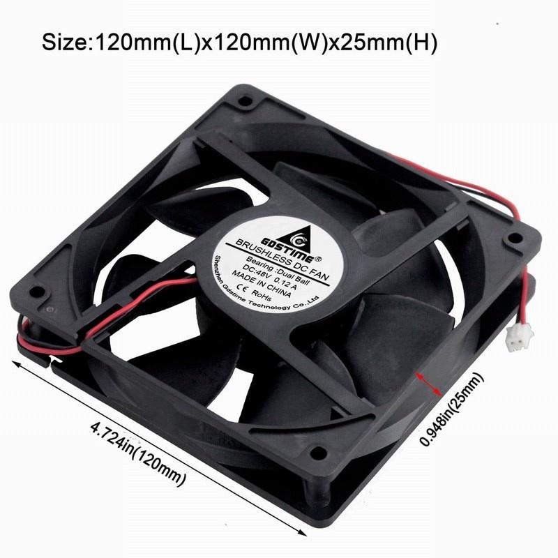 1Pieces Gdstime DC 48V Dual Ball 0.11A 11cm 11mm x 11mm Brushless Machine Case Cooler 11*11*11mm Cooling Fan 11MM