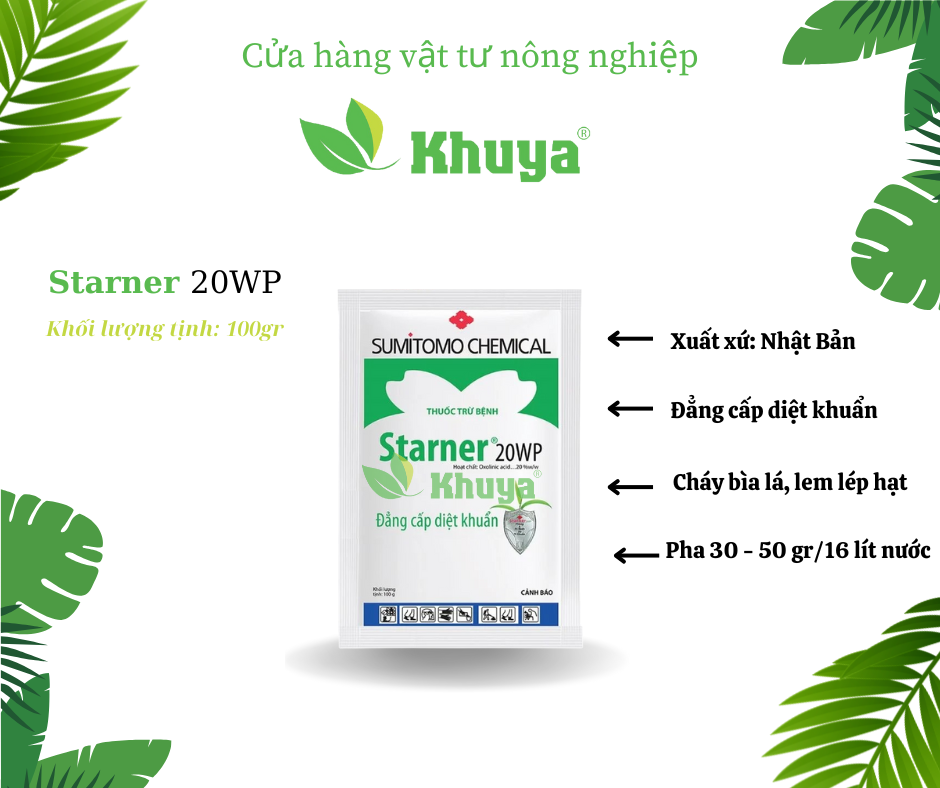 Thuốc trừ bệnh Starner 20WP 100gr Đằng cấp Diệt Khuẩn