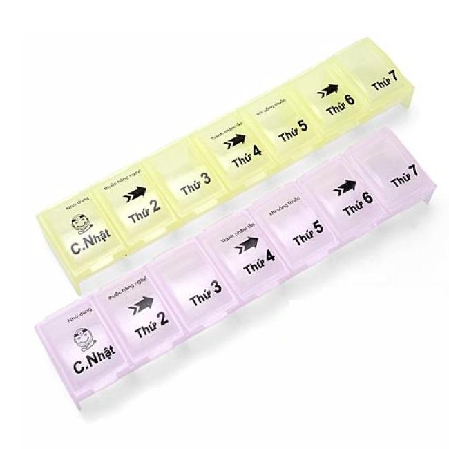 Hộp Nhựa Chia Thuốc Chia 7 Ngày Nhiều Màu, Hộp Đựng Thuốc Cá Nhân Tiện Dụng Khi Mang Đi Du Lịch, Đi Làm - Kingler 7124
