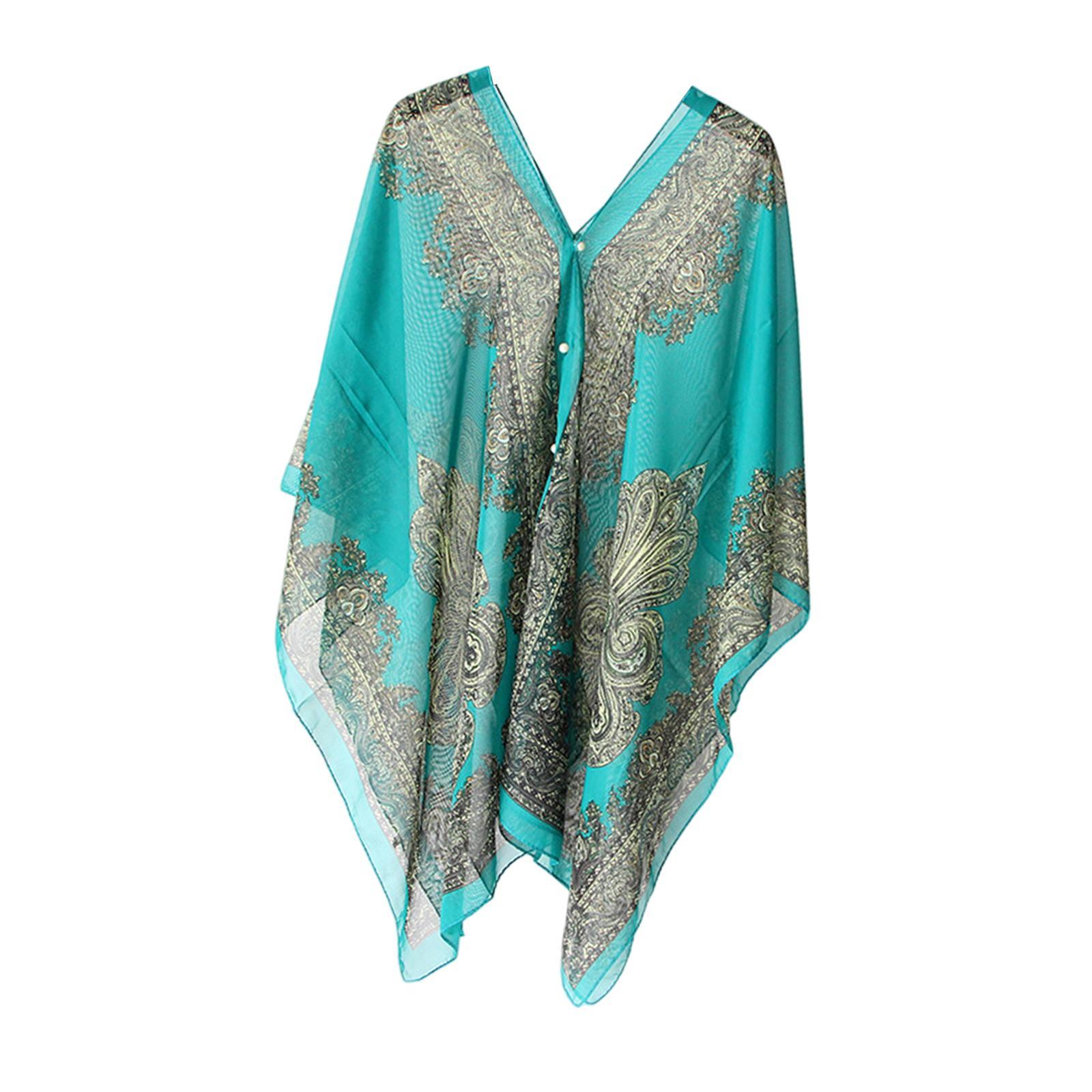 Women Beach Chiffon Chiffon Cover up Top Sleeveless Open Front Soft Loose Shawl Women Chiffon Shawl Wrap for Wedding Evening Summer Cycling