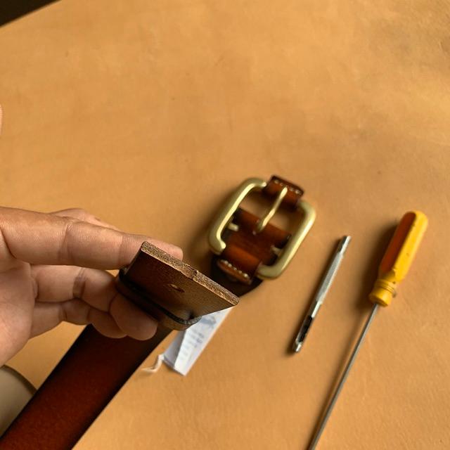 Thắt Lưng Nam Da Bò Nguyên Tắm Mặt Khoá Kim Đồng TM122