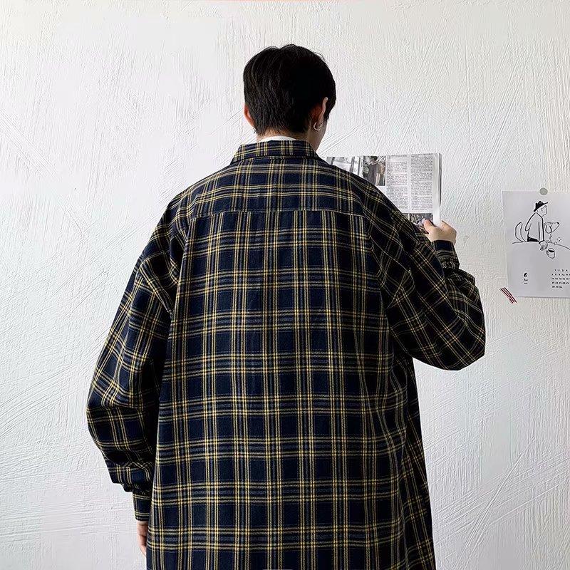 Áo Khoác Sơ Mi Tay Dài Dáng Rộng Phong Cách Đường Phố Cho Nam Có 4 Màu