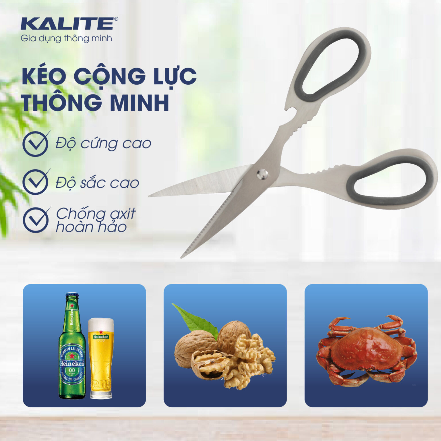 Bộ Dao Kéo Inox Cao Cấp KALITE KL-191 6 Món  - Hàng Chính Hãng