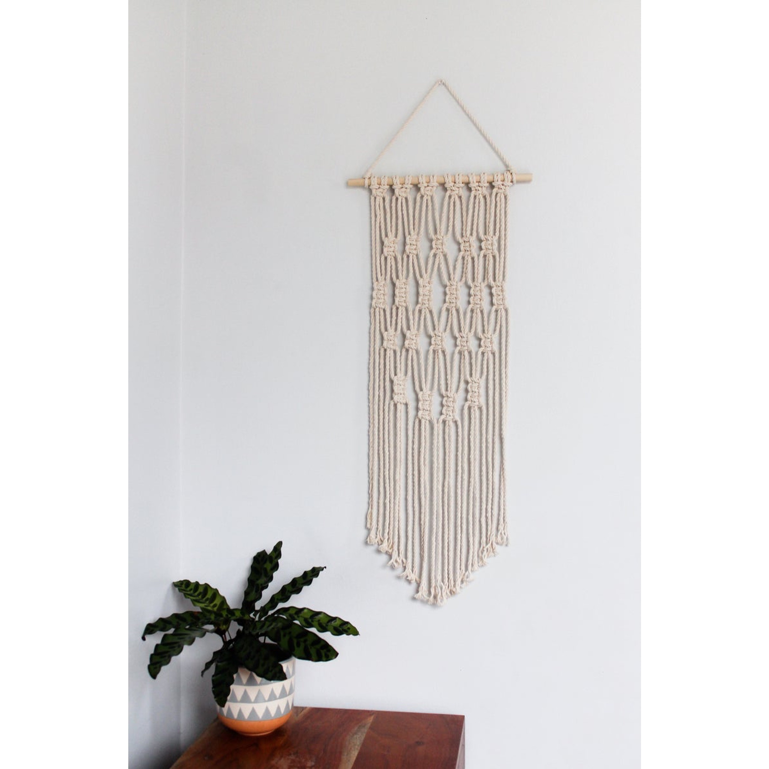 Mành tết dây Macrame trang trí treo tường siêu xinh. M17321