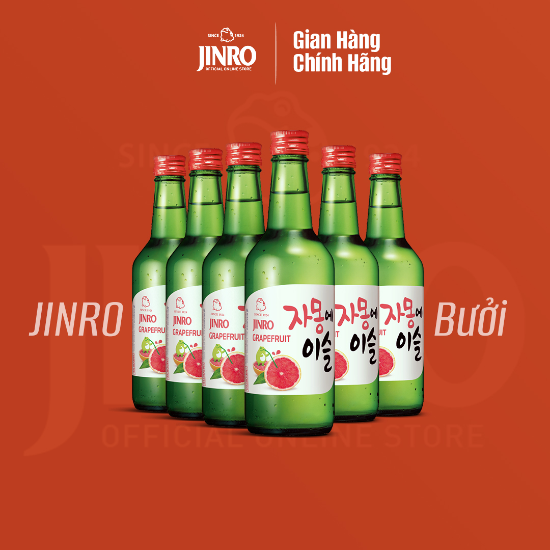 [CHÍNH HÃNG] Soju Hàn Quốc JINRO VỊ BƯỞI 360ml - Combo 6 chai