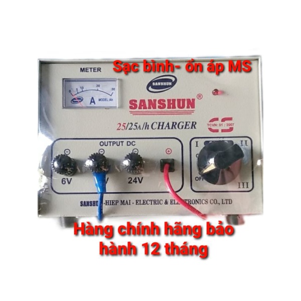Máy Sạc Bình Ắc quy 6V-12V-24V 25A dung cho ắc quy 125Ampe