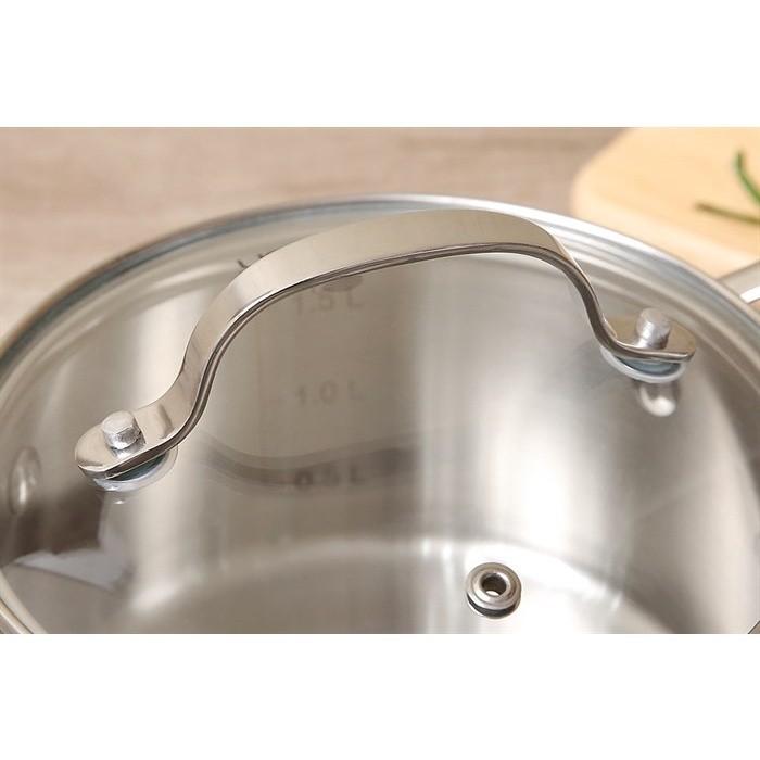 Nồi inox 304 nắp kính 16 cm Elmich Tri-Max 2353731 - Hàng Chính Hãng