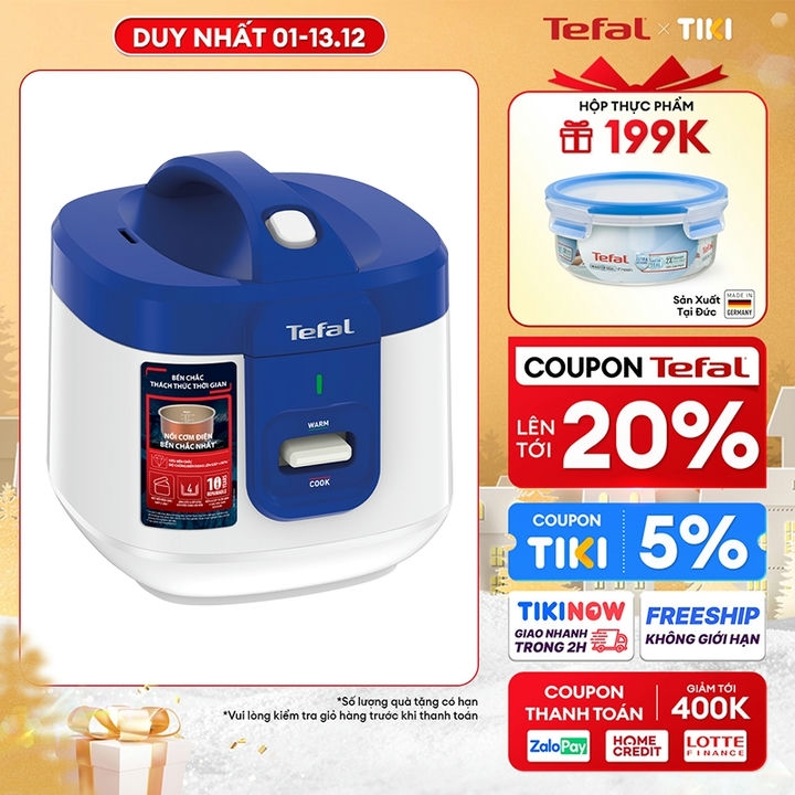 Nồi cơm điện cơ Tefal 1.5L - Thương hiệu Pháp - RK361168 - Hàng chính hãng