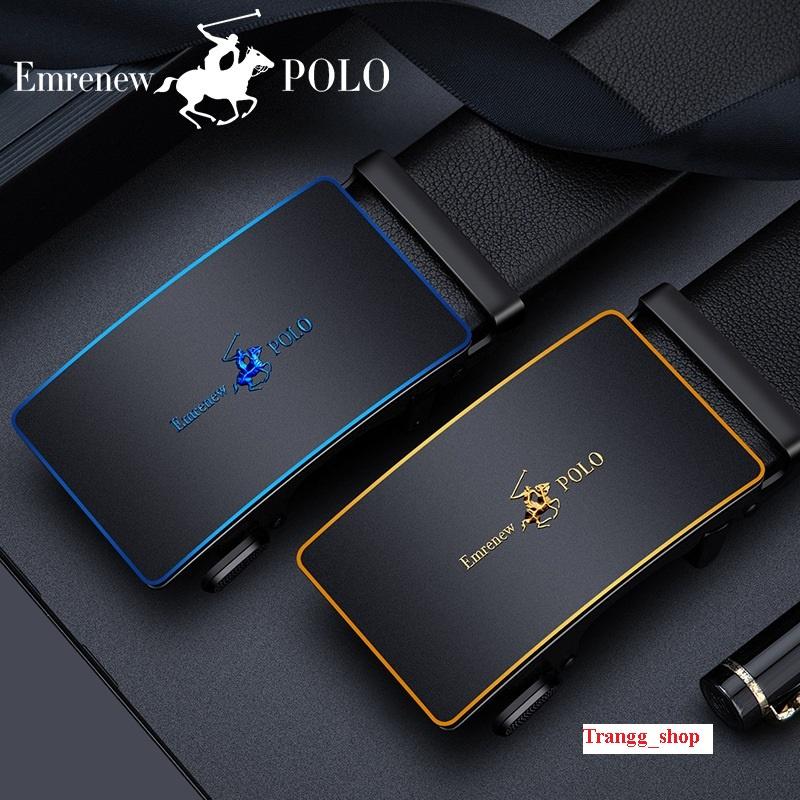 [Hàng cao cấp] Thắt lưng da nam cao cấp EMRENEW POLO- dây nịt da bò 2 lớp -Full hộp đựng cao cấp-BH 12 tháng