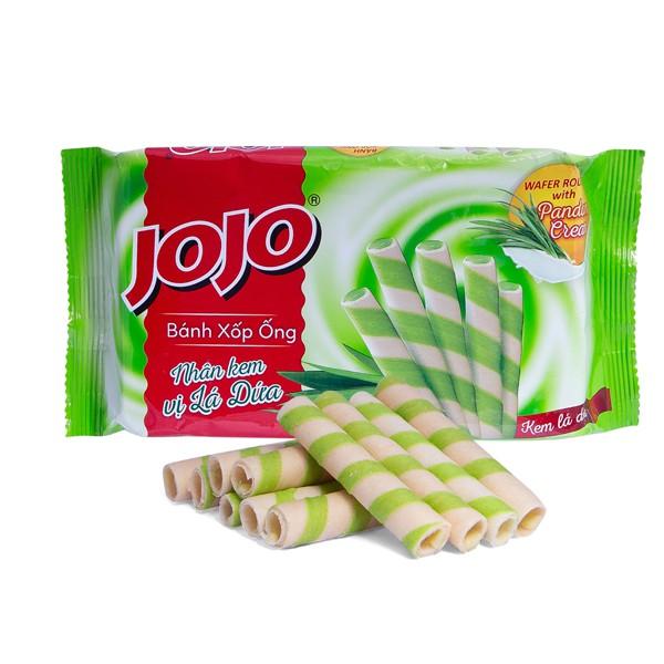 BÁNH XỐP ỐNG JOJO NHÂN KEM VỊ LÁ DỨA 125G (10 GÓI)