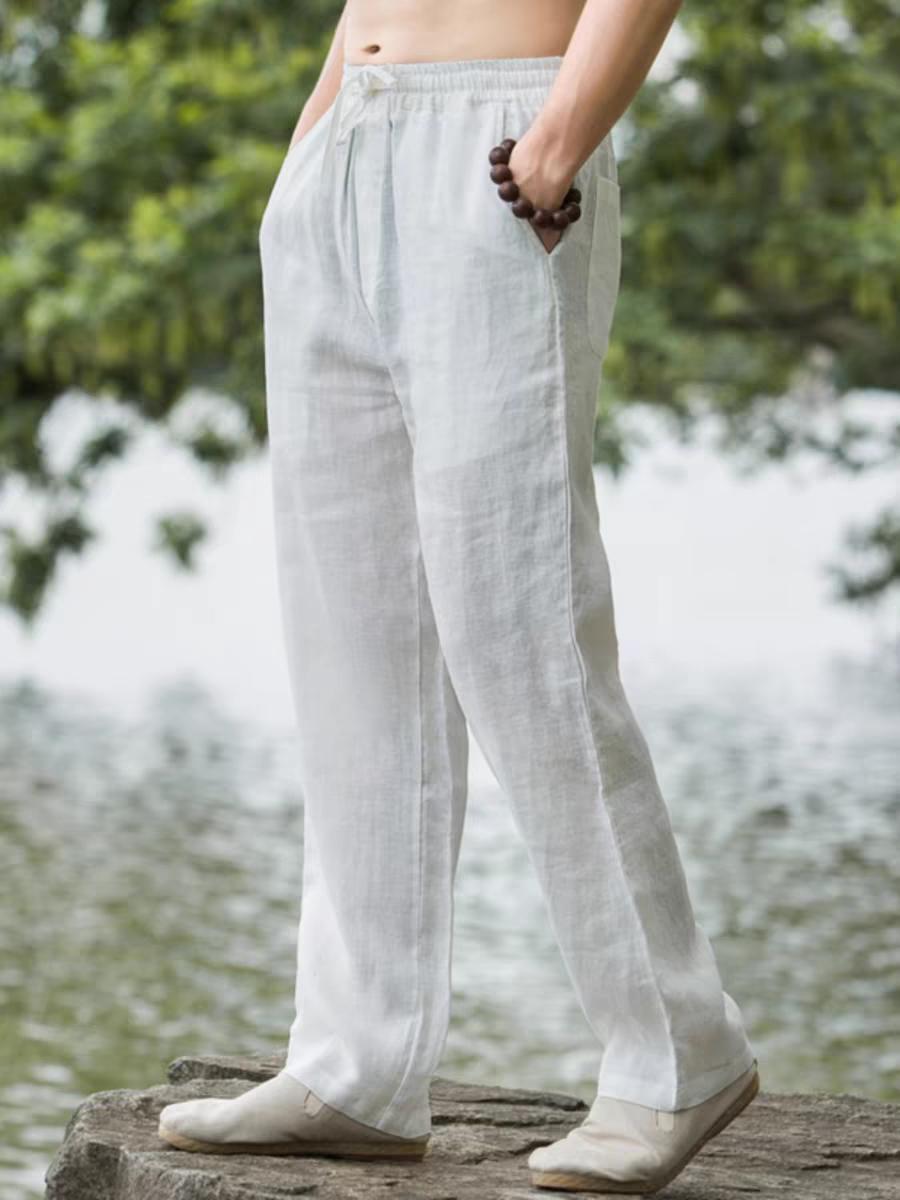 quần nam đũi linen đi biển