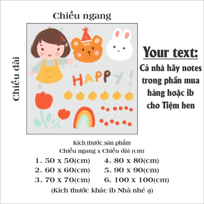 Hình dán cute girl aesthetic trang trí gương cửa hàng cute 14