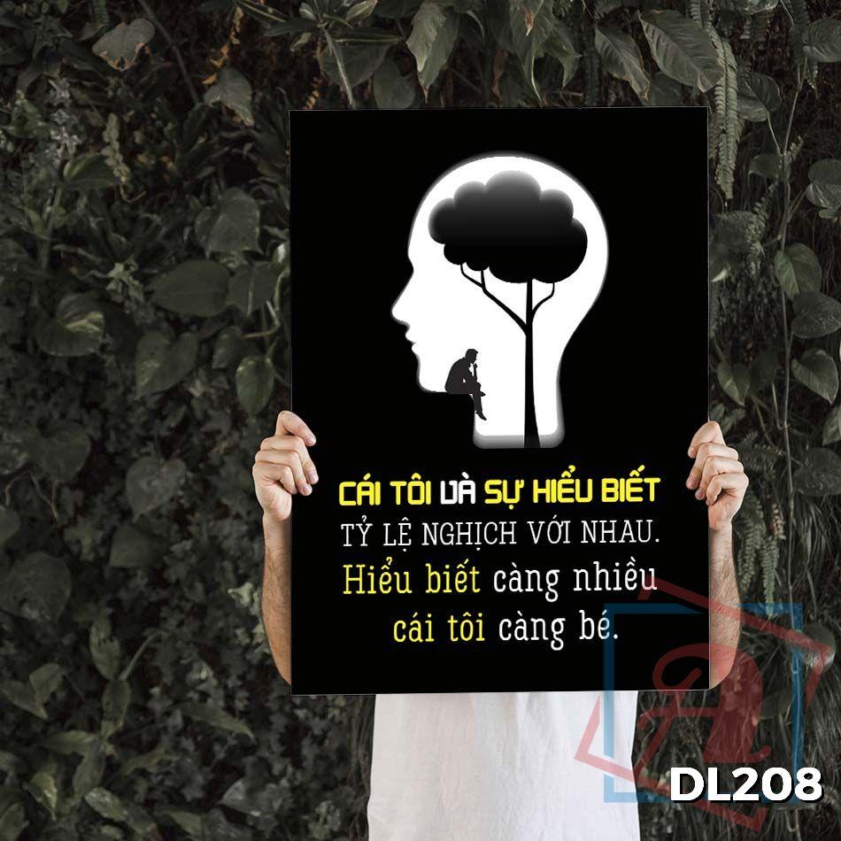 Tranh động lực trang trí phòng làm việc - Cái tôi và sự hiểu biết tỷ lệ nghịch với nhau - DL208