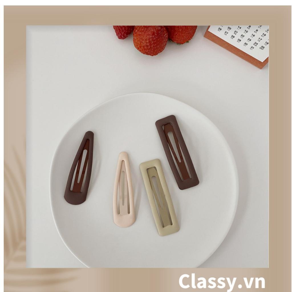 Kẹp tóc mái Classy kiểu dáng gợn sóng, màu sắc trung tính mang lại nét nữ tính sang trọng cho nữ PK1218