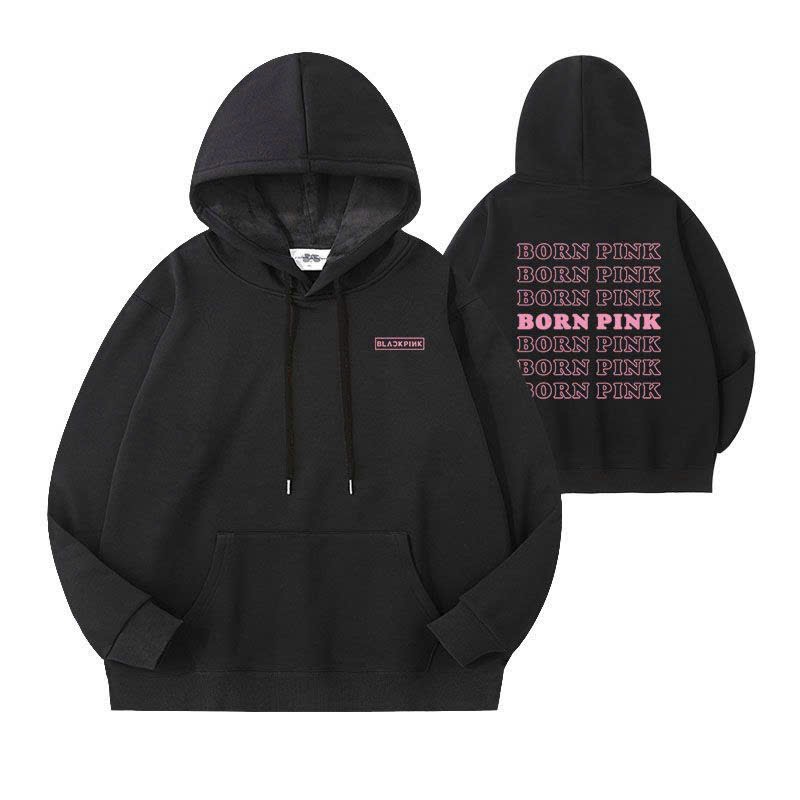 Áo Hoodie Cotton Dáng Rộng In Hình KPOP BLACKPINK BORN PINK Concert JISOO JENNIE Ros LISA Thời Trang Harajuku Đường Phố Giản Dị Dành Cho Bạn Nữ