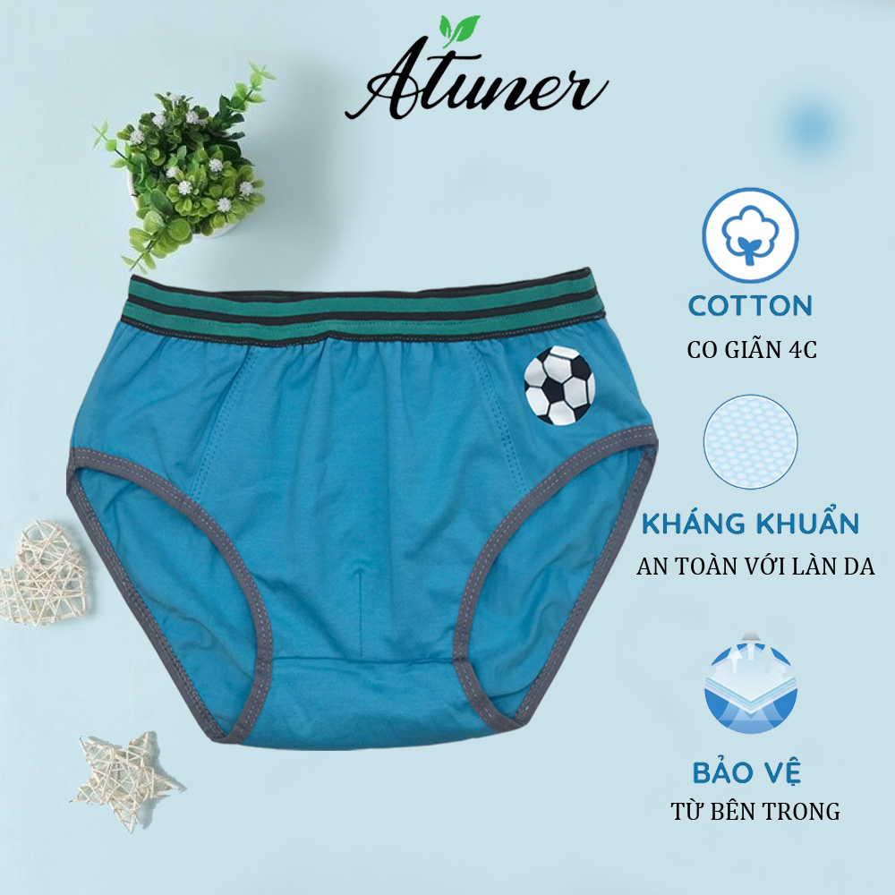 Quần lót tam giác bé trai ATUNER QLN025, Quần chip bé trai từ 2-8 tuổi, vải cotton co giãn, chất liệu kháng khuẩn, an toàn với làn da, họa tiết dễ thương, tươi sáng ( giao màu ngẫu nhiên)- HÀNG CHÍNH HÃNG