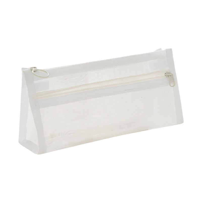 Pen Bag with Zipper Clear Pencil Case Stationery Organizer Holder Pen Case Makeup Bag Exam Pencil Bag Pencil Storage Pouch for Office Travel