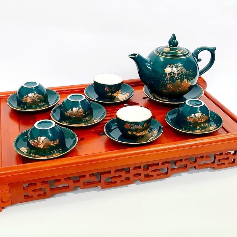 Bộ ấm chén uống trà hoa sen