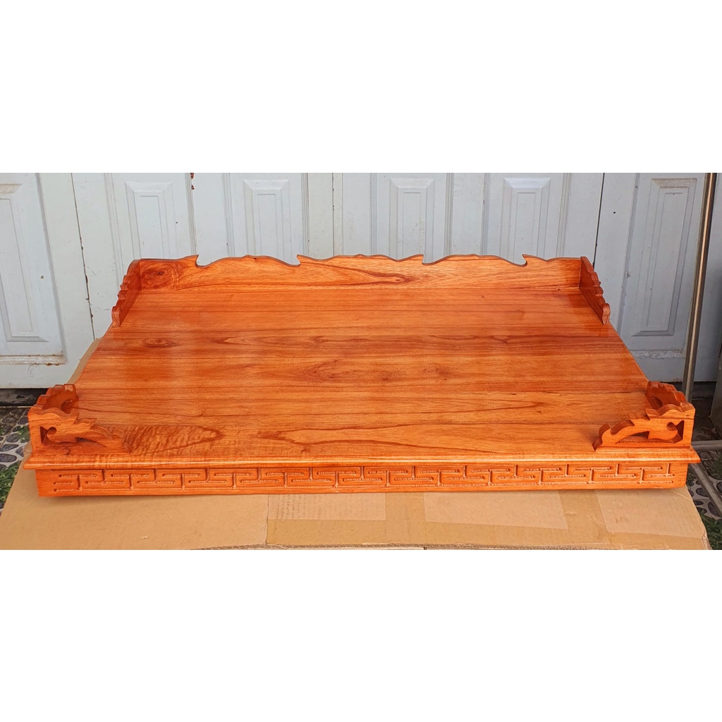 Bàn thờ treo tường gỗ xoan khắc viền màu nâu đỏ ( kèm cặp ke Gỗ ) - nhiều kích cỡ