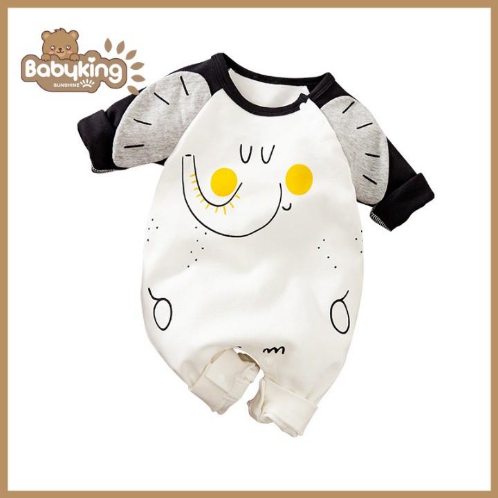 BodySuit,áo liền quần dễ thương dài tay kiểu con voi cho bé , cotton 100%,thương hiệu Aiueo Nhật Bản.