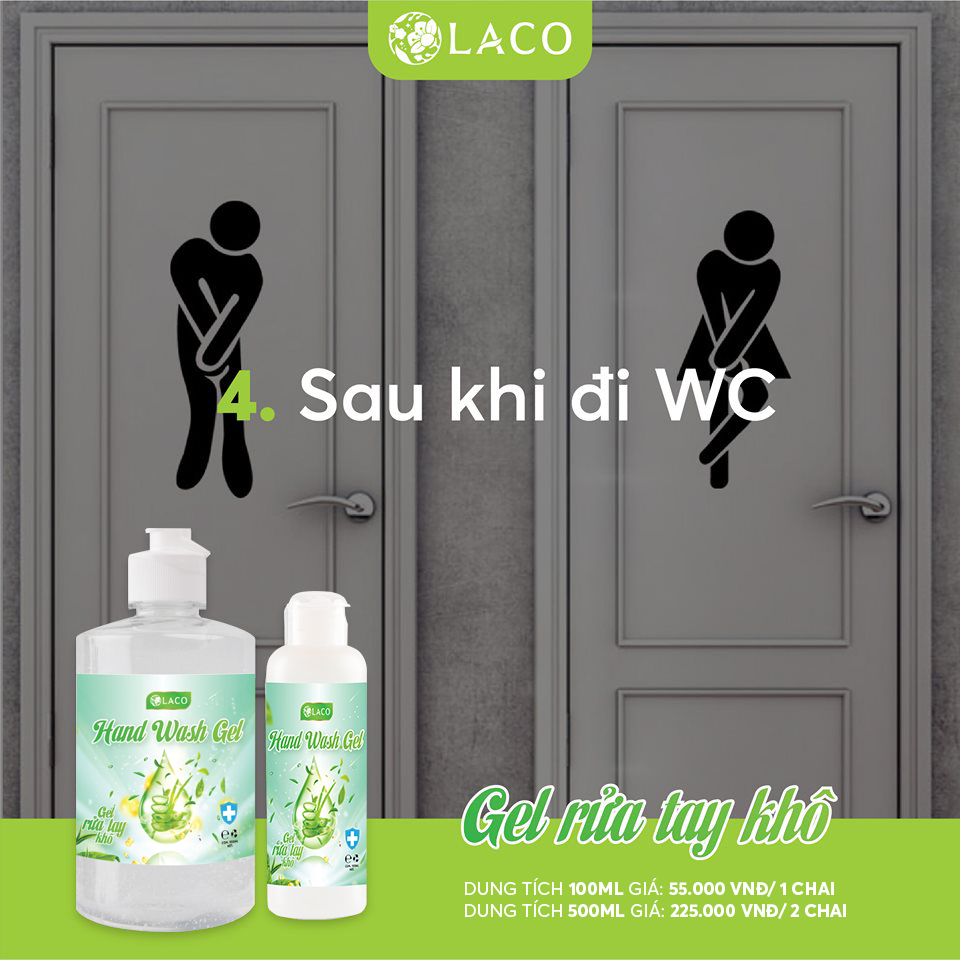 Gel RỬA TAY KHÔ Kháng Khuẩn Laco