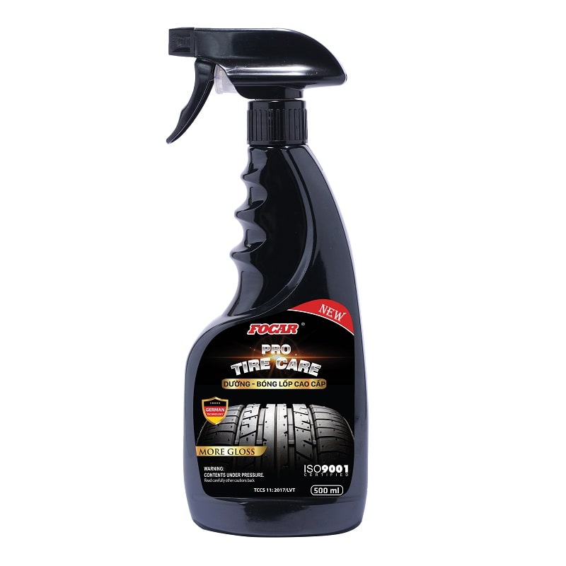 Dung Dịch Xịt Chăm Sóc Lốp Phục Hồi Cao Su Cao Cấp FOCAR Tire Care PRO (500ml) - Tặng khăn lau Microfiber