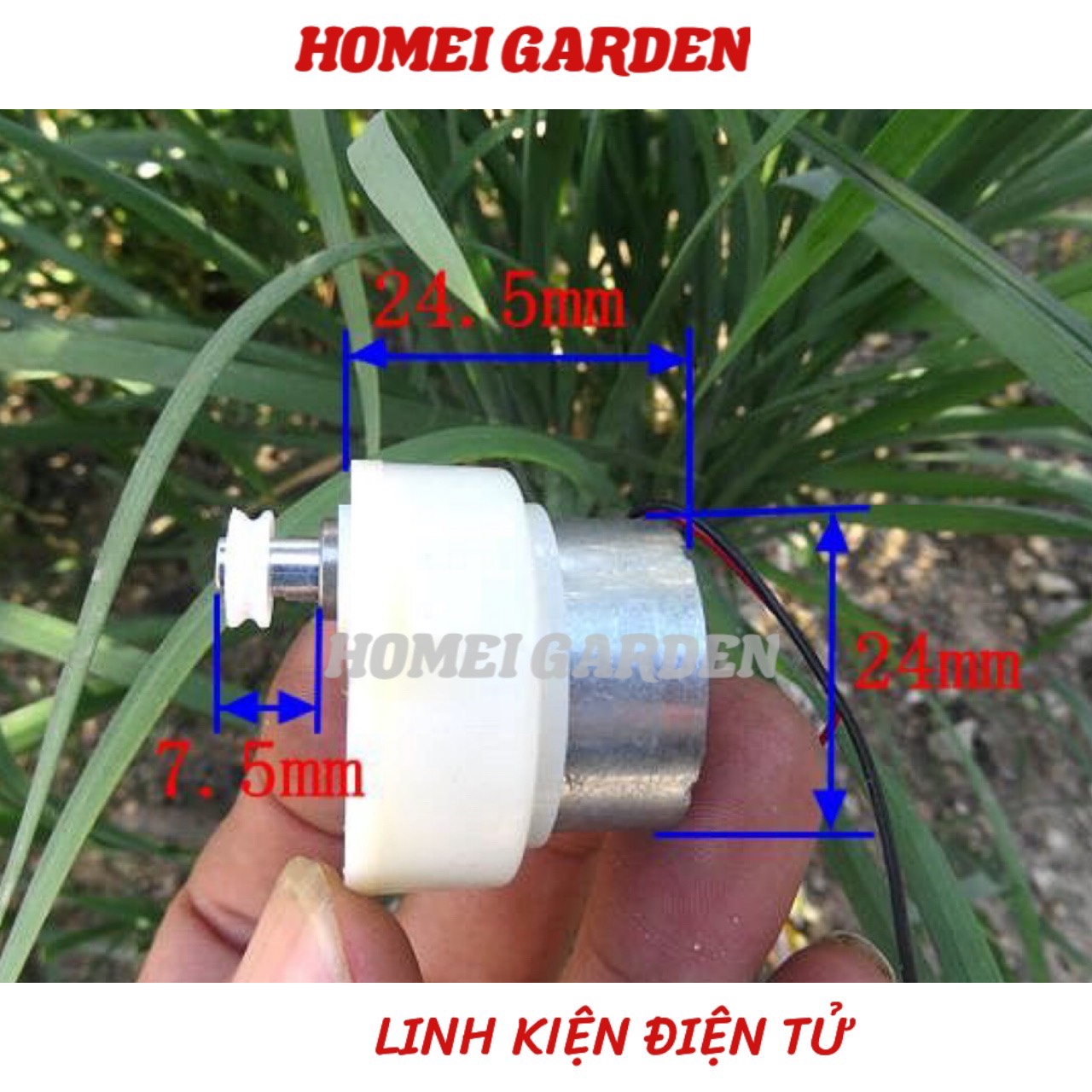 Motor giảm tốc mini động cơ 300 điện áp 12V tốc độ 12-15 vòng /phút - HM0107