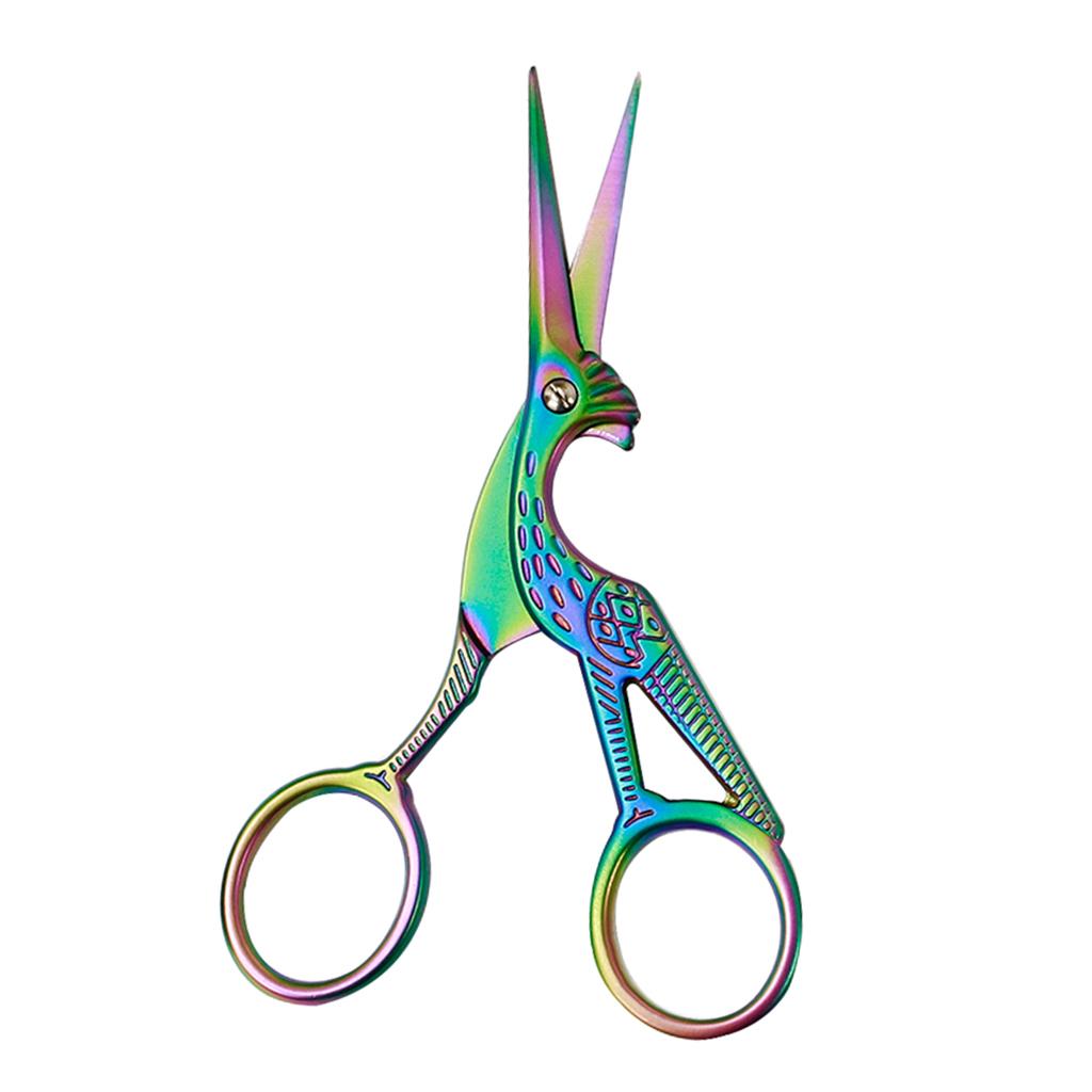 Crane Design Stainless Steel Sewing Embroidery Scissors Cutter Colorful