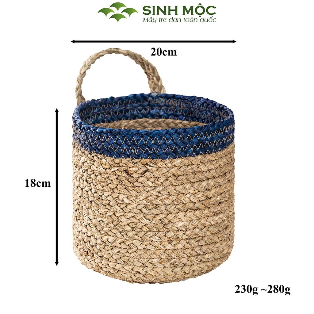 Giỏ cói, giỏ mây tre đan, giỏ cói trồng cây, Decor đựng đồ Sinh Mộc - M1005