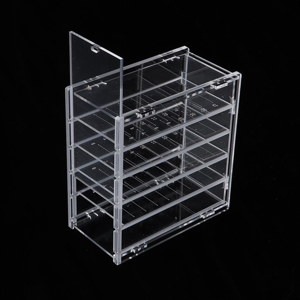Dustproof Transparent Acrylic 5 Layers False Eyelash Extensions Display Stand Lashes Storage Glue Pallet Holder