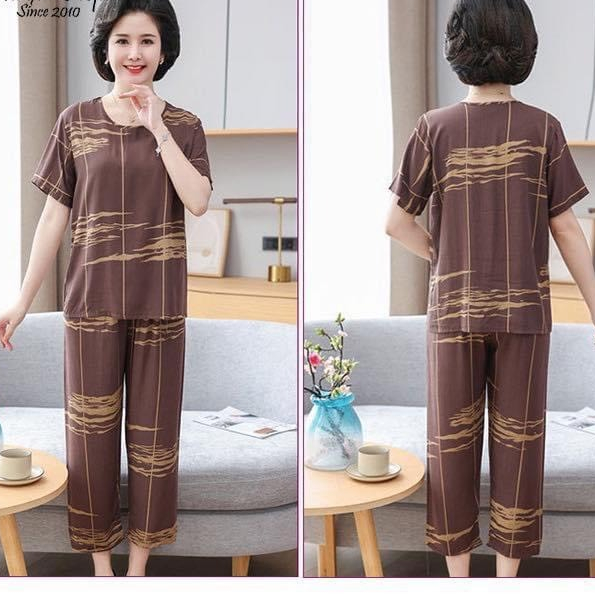 Đồ bộ trung niên cho bà cho mẹ, chất liệu mát, thấm hút mồ hôi, đồ bộ nữ kiểu set đi chơi , bộ đồ trung niên TN01