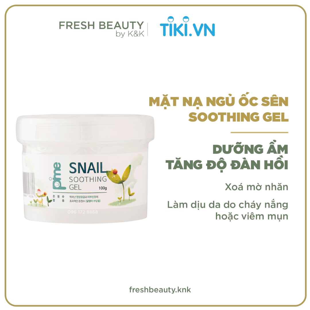 Mặt nạ ngủ Pime Snail Soothing Gel cấp ẩm sâu, hạn chế lão hóa, dịu da rát đỏ, tẩy lớp sừng hóa 100g