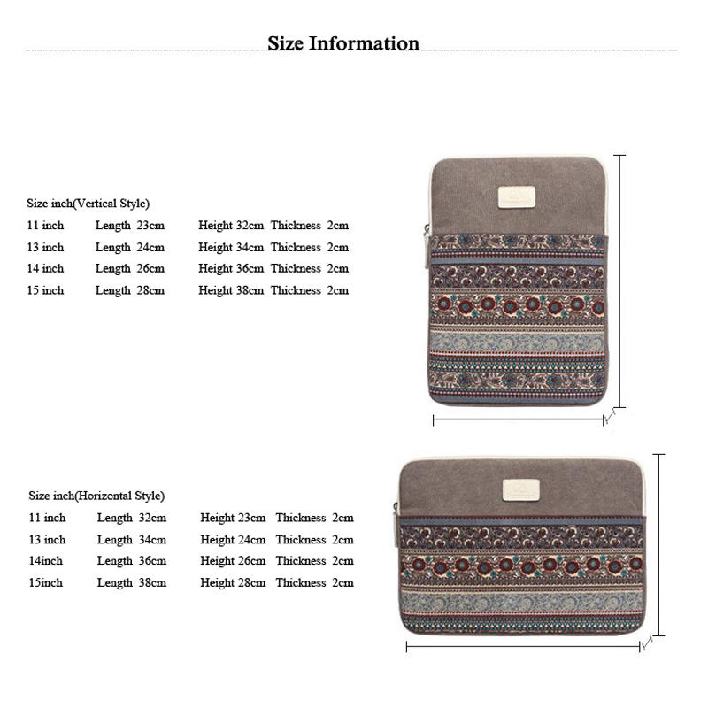 Túi Đựng Laptop Cho Macbook Air 11 13 14 15 Mới Retina Dân Tộc Bao Da Máy Tính Xách Tay 14.4 15.6 Inch Dành Cho iPad pro 10.5 11 12.9 Funda