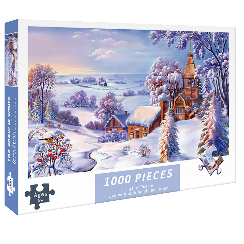 Bộ Tranh Ghép Xếp Hình 1000 Pcs Jigsaw Puzzle Ngôi Làng Tuyết Bản Đẹp Cao Cấp