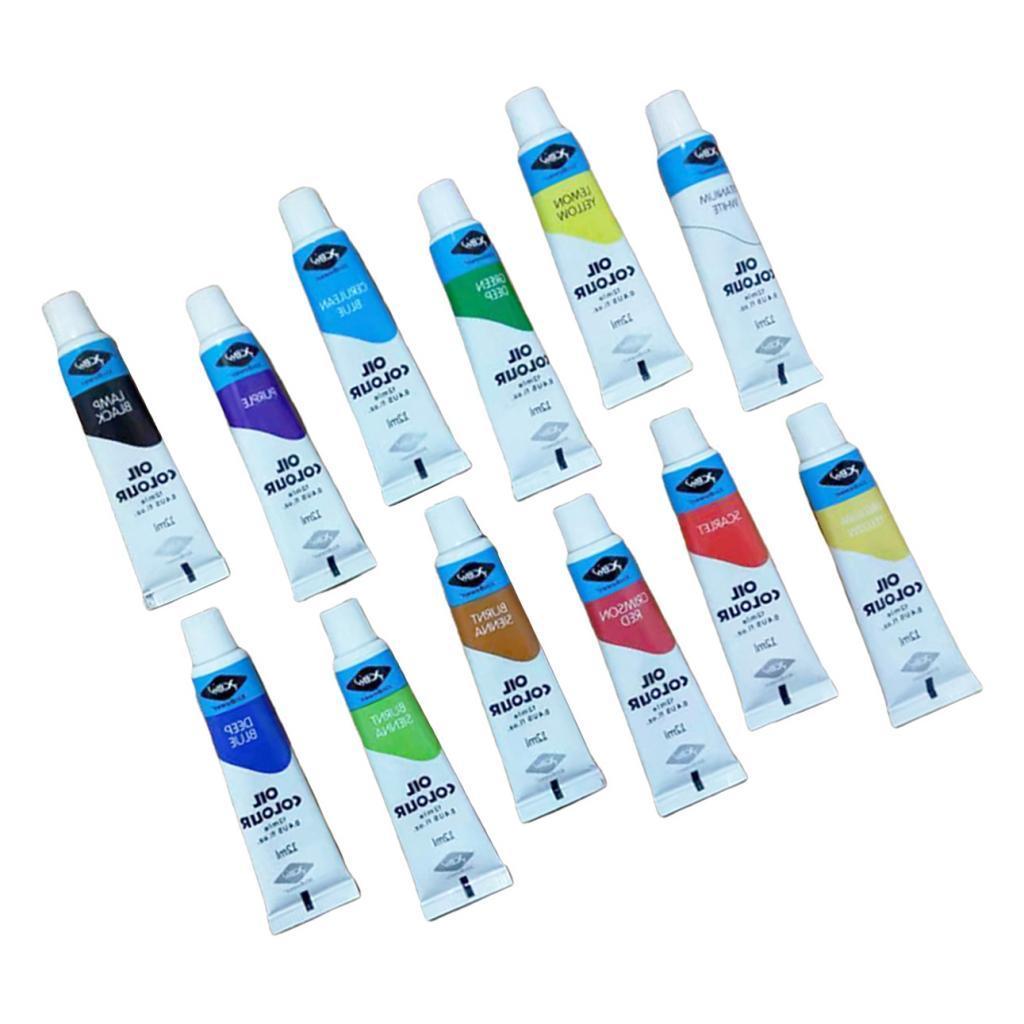 Tube Acrylic Paint Set Pigment Art Painting Drawing Tools Brushes Palette