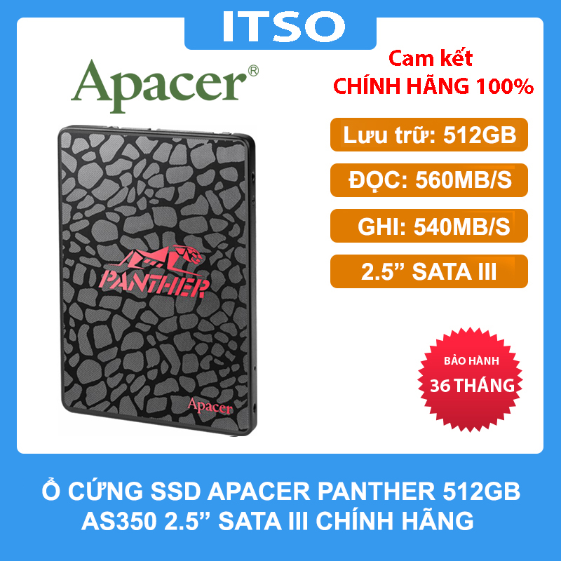 Ổ cứng SSD Apacer Panther AS350 512GB SATA 3 - Hàng chính hãng