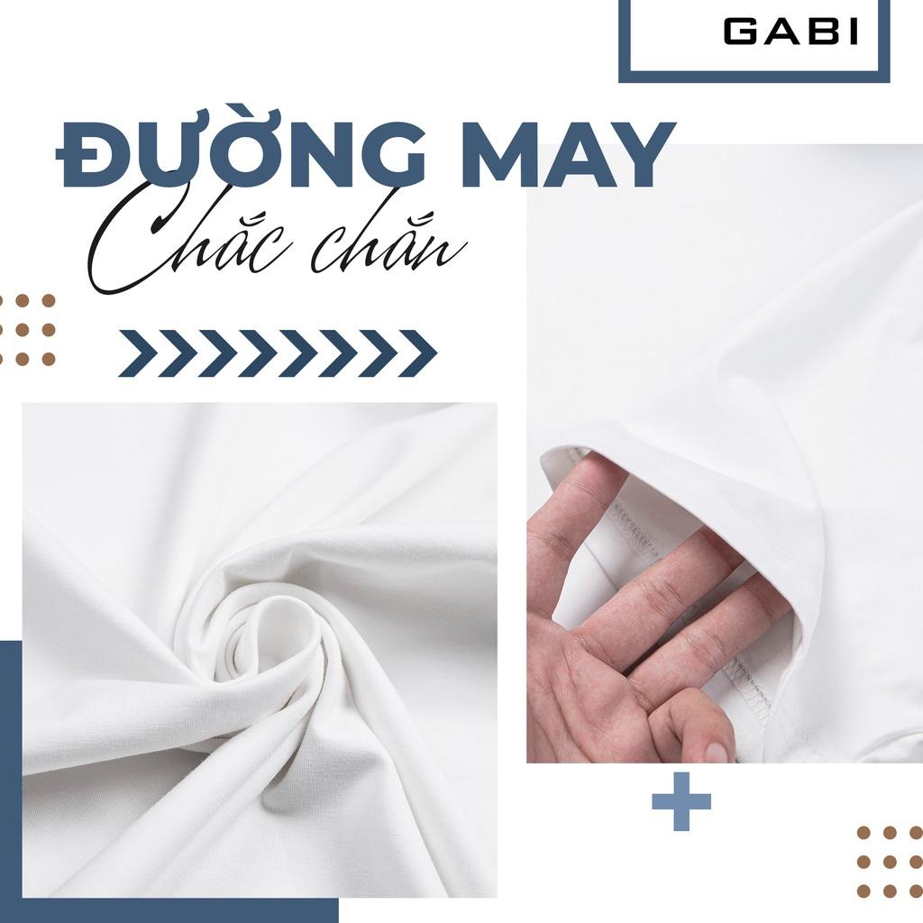 Áo thun Nam cổ tròn GABI chất liệu cotton dày dặn, thấm hút mồ hôi tốt, màu đen trắng, form Regular phù hợp, lịch lãm