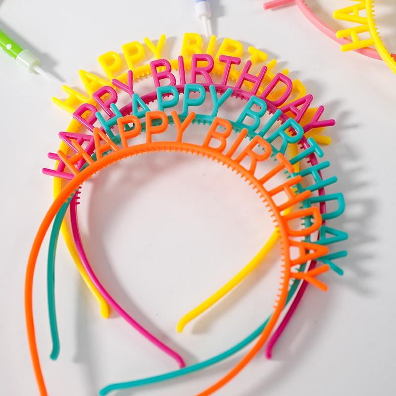 Cài bờm tóc Happy Birthday iLita, băng đô chúc mừng sinh nhật cute dễ thương đủ màu hồng, vàng, đỏ, xanh, tím trang trí