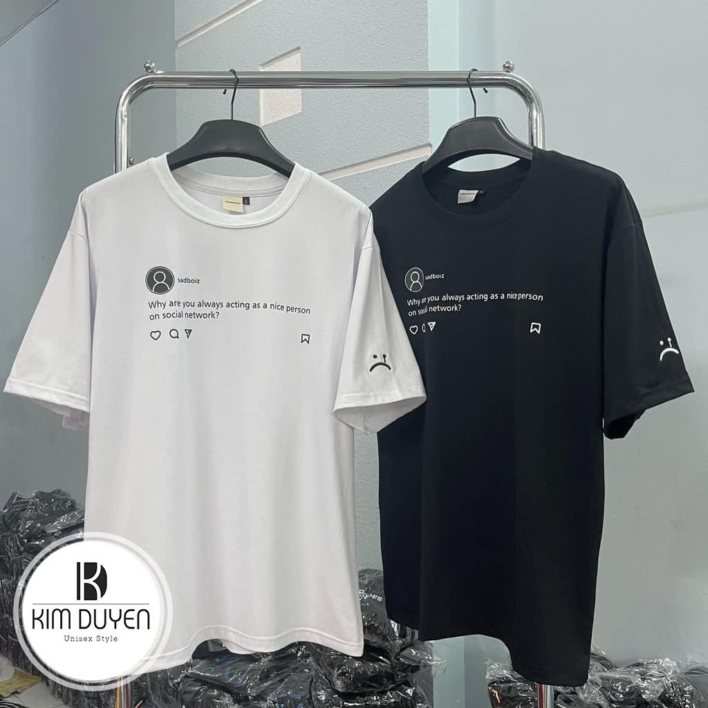 Áo Thun Sadboy - Áo thun tay lỡ form rộng Unisex 38-65kg Nam Nữ