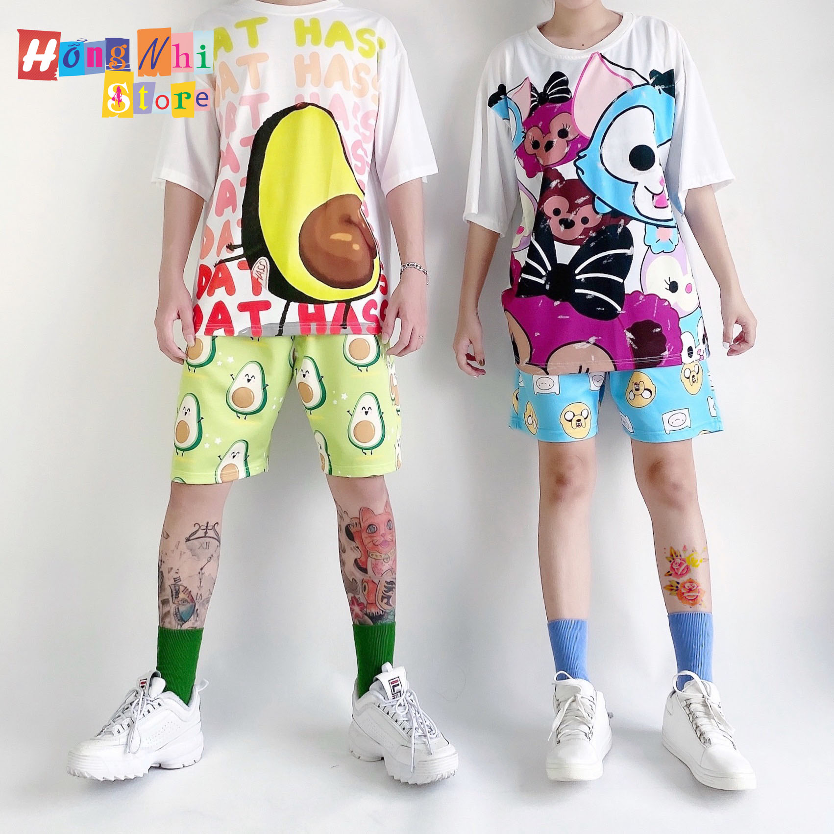 Quần Short Cartoon Unisex Trái Bơ - Quần Đùi Hoạt Hình Siêu Cute - MM