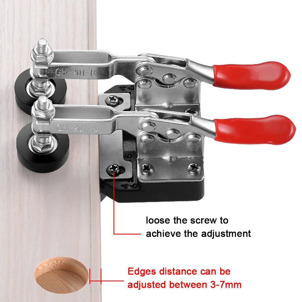 35mm Carpenter Woodworking Hole Opener Hinge Drilling Opener Aluminium Alloy Hole Puncher Hinge Drilling Installation Accessory Tool 15-25mm Clamping Thickness