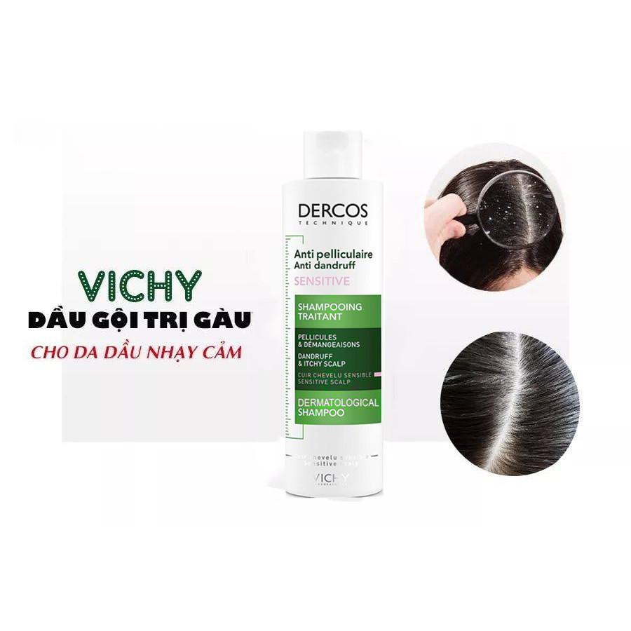 Vichy Dầu Gội Giảm Gàu Cho Da Đầu Nhạy Cảm Dercos Anti-Dandruff Sensitive Advanced Action Shampoo 200ml