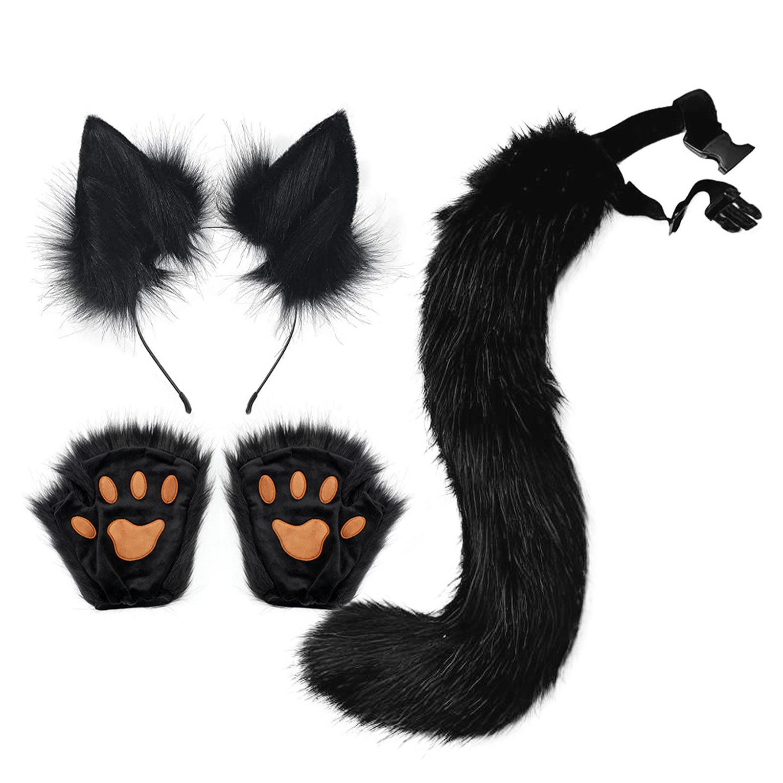 Fox Ears Tail Cosplay Props for Halloween Fancy Dress Parties Carnival