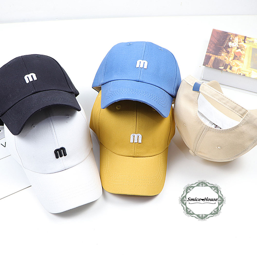 Mũ bóng chày nam nữ nón lưỡi trai thêu chữ M phong cách Hàn Quốc dành cho cả nam và nữ - Smice House