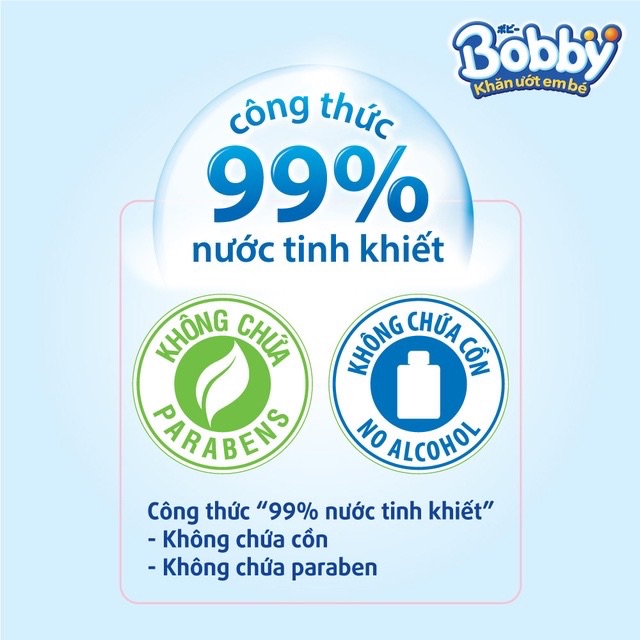 Combo 4 gói khăn ướt Bobby Care có hương 100 tờ